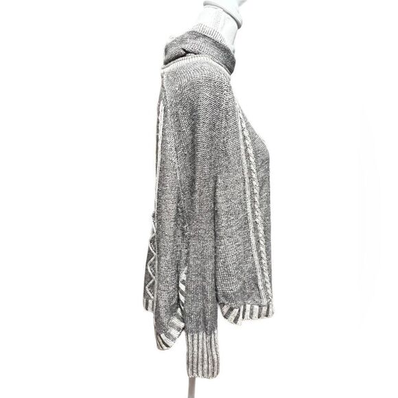 Anthropologie Yoon Delphine Wool Cashmere Blend Cable Knit Poncho Sweater - Picture 3 of 6